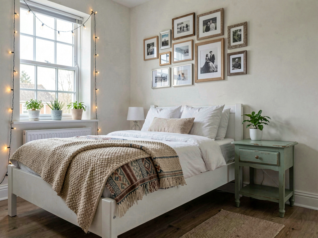 Budget bedroom makeover using AI aesthetic visualization