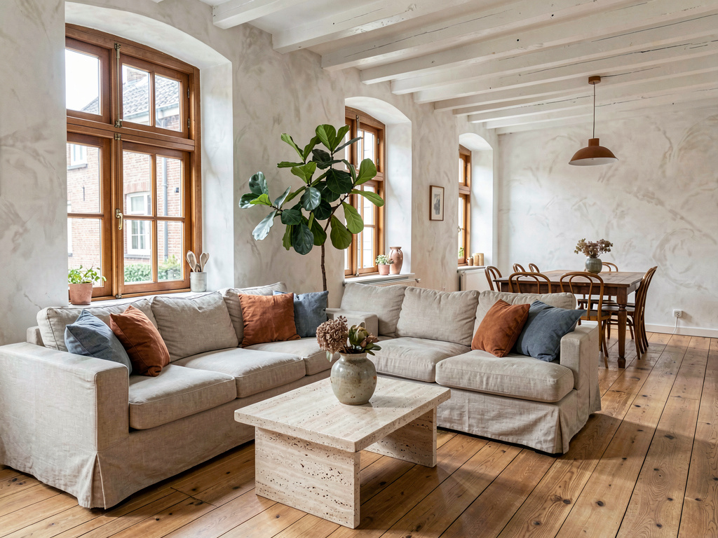 Een gerenoveerde Amsterdamse woon-eetkamer met Nederlandse contemporary stijl