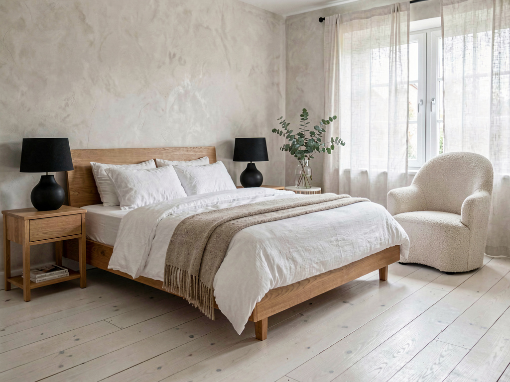 A bedroom redesigned in Scandinavian style