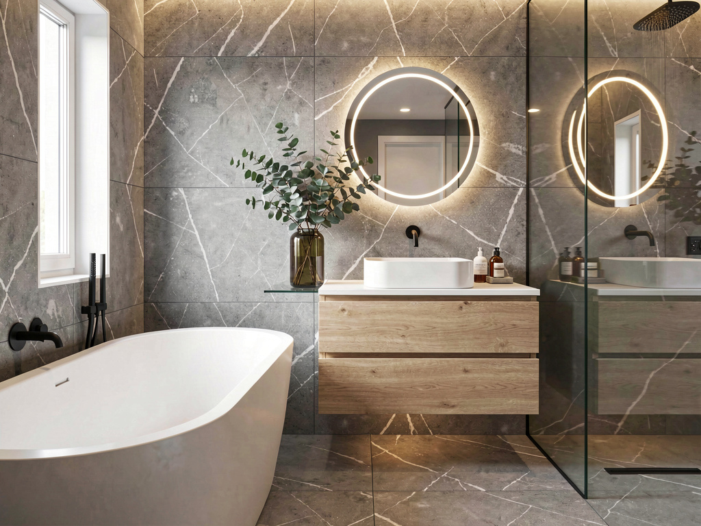 Spa-inspired bathroom redesign using AI tools