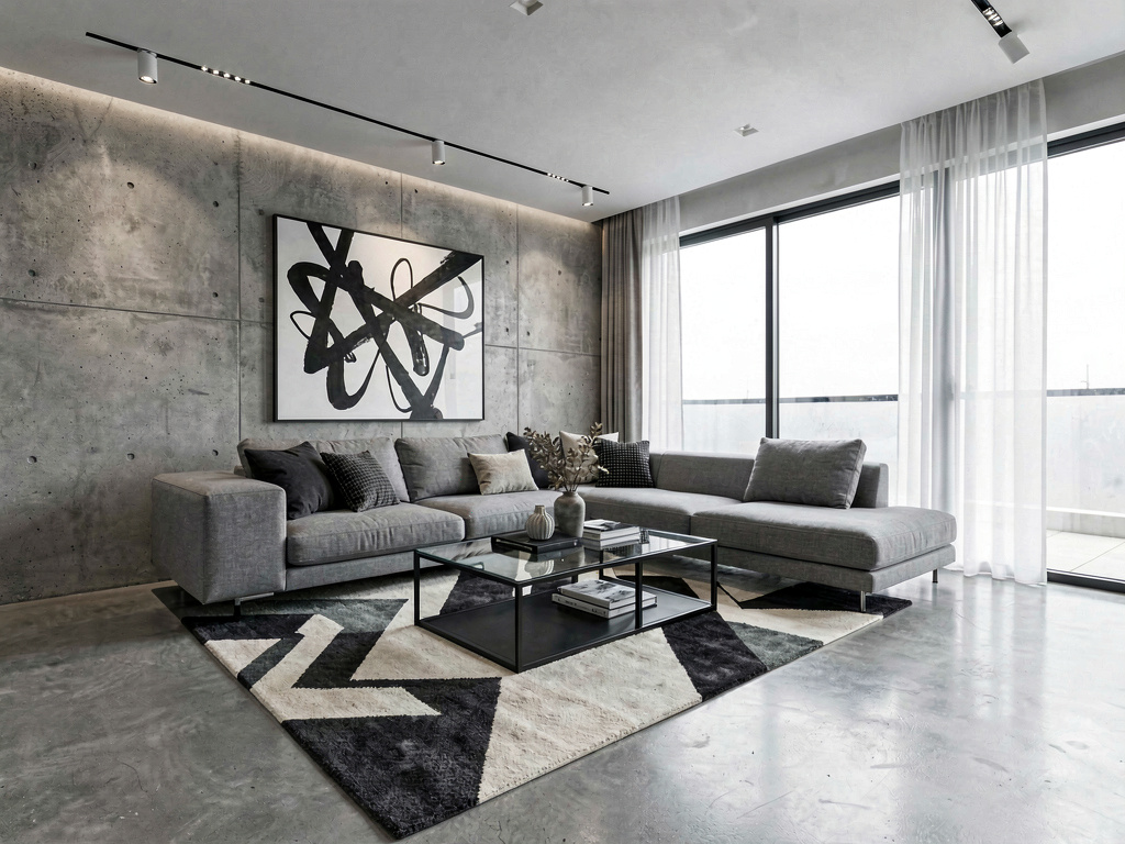 Modern contemporary living room redesign with AI