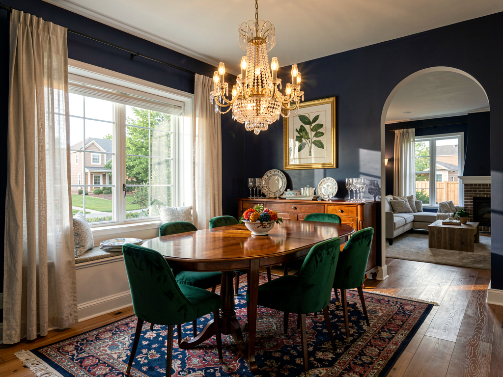 A dining room redesigned in traditional formal style by Remodel AI