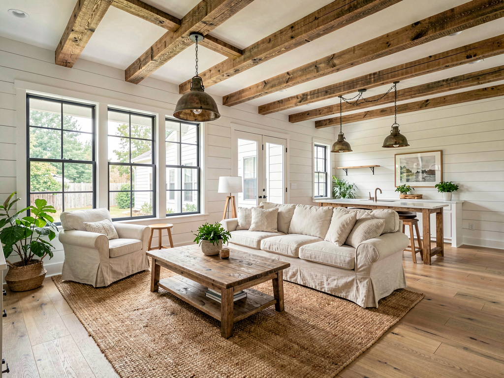 Modern farmhouse interior: how to get the look