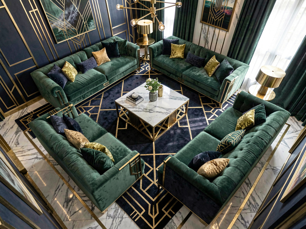 Art Deco Living room alternate angle