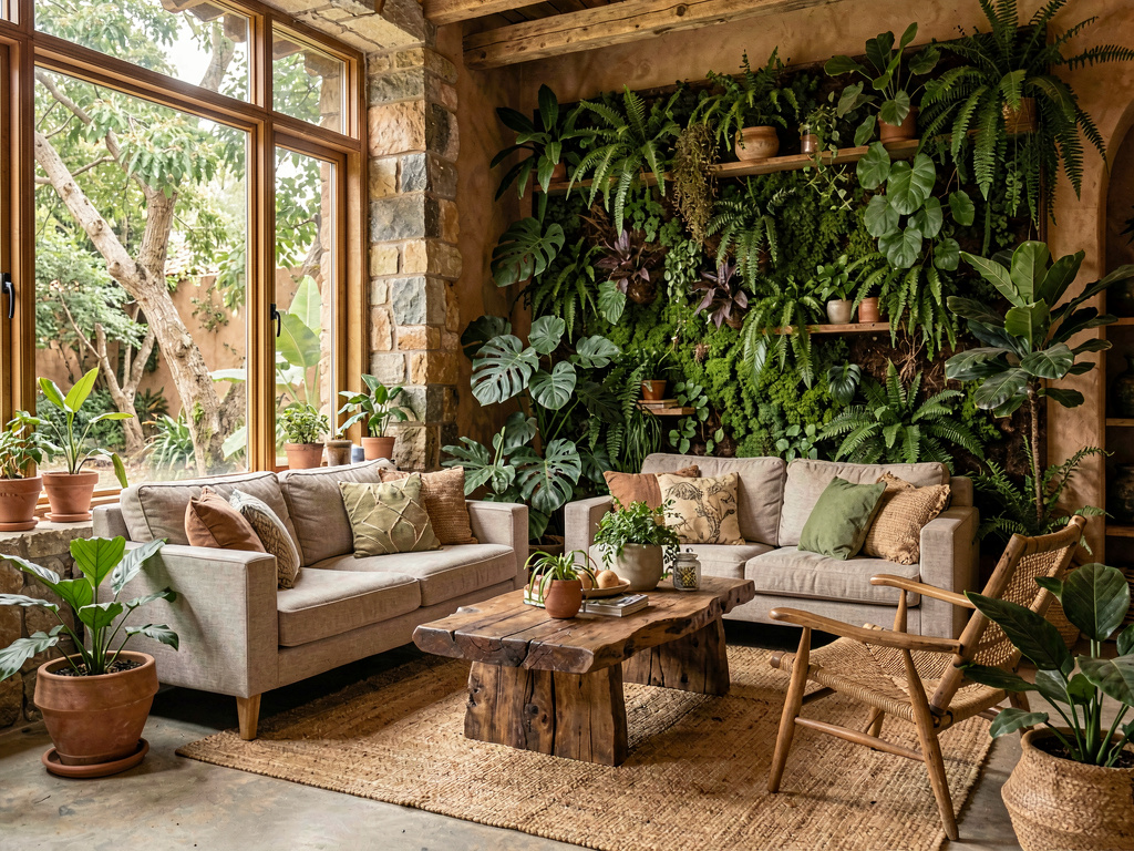 Biophilic living room design