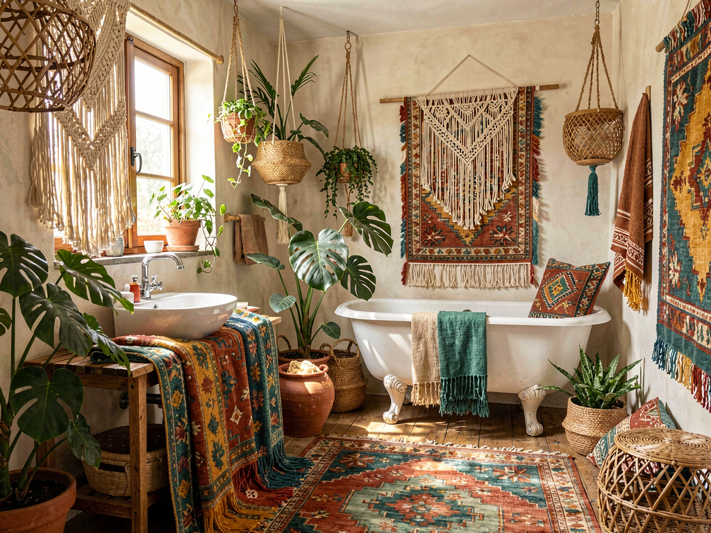 Bohemian bathroom design
