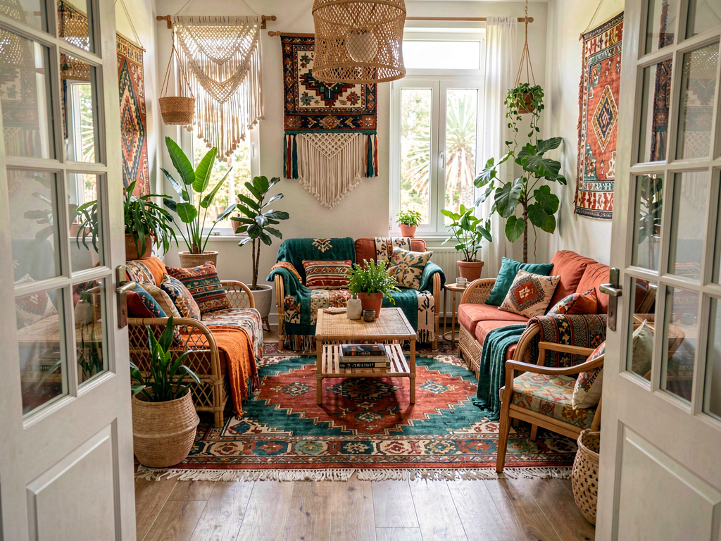 Bohemian Living room wide angle view