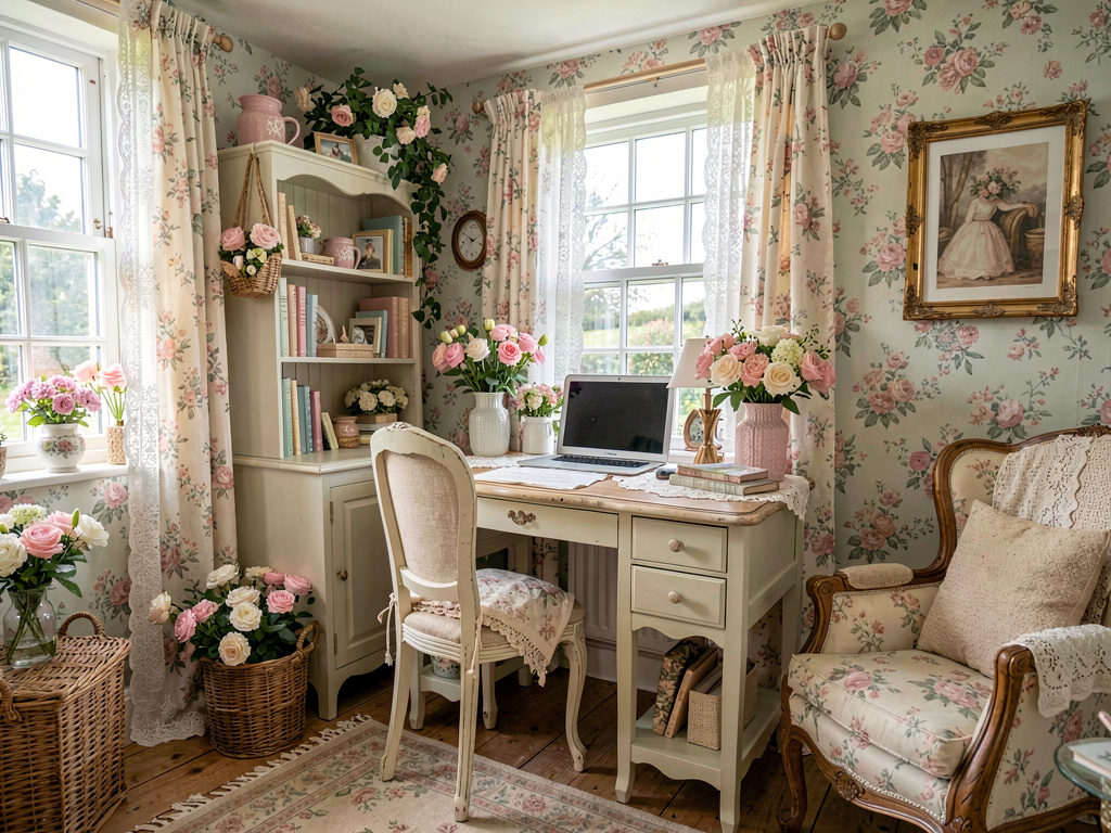 Cottagecore home office design