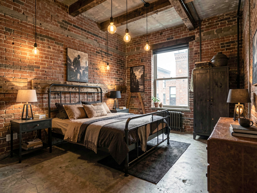 Industrial bedroom design