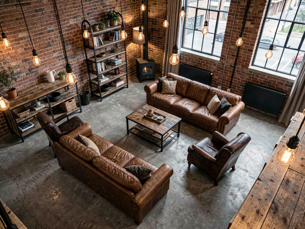 Industrial Living room alternate angle