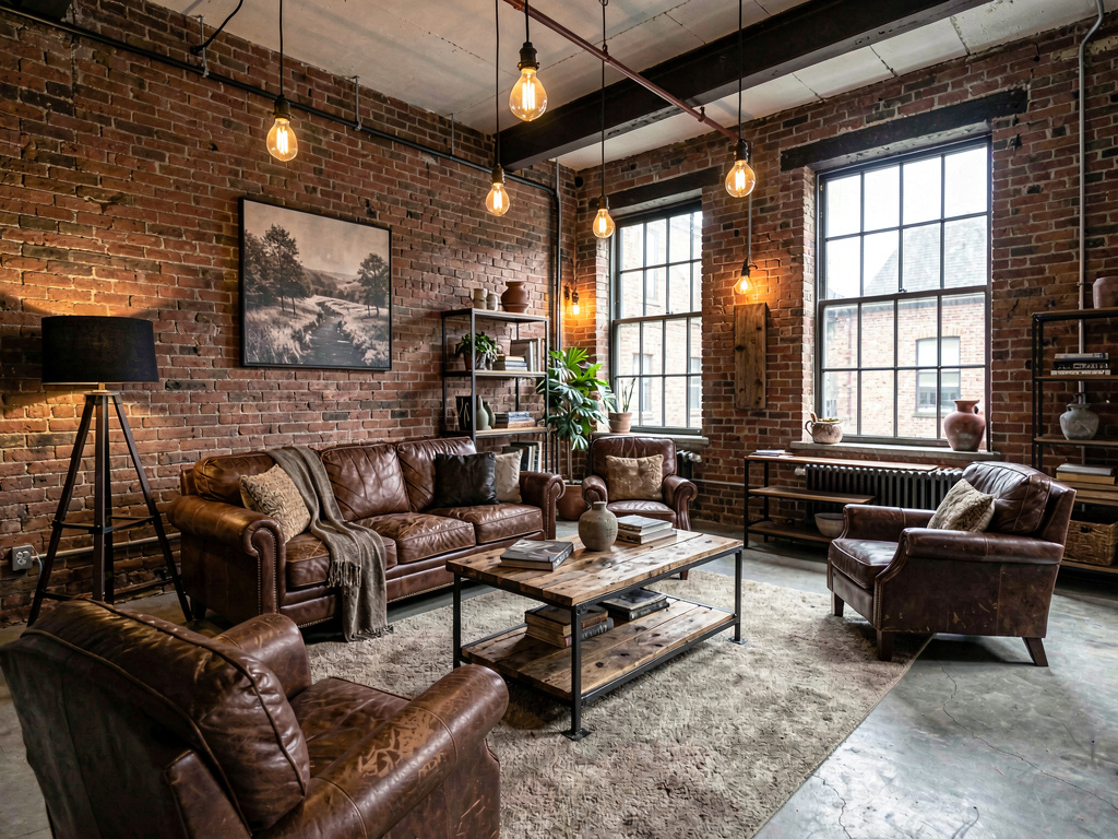Industrial living room design