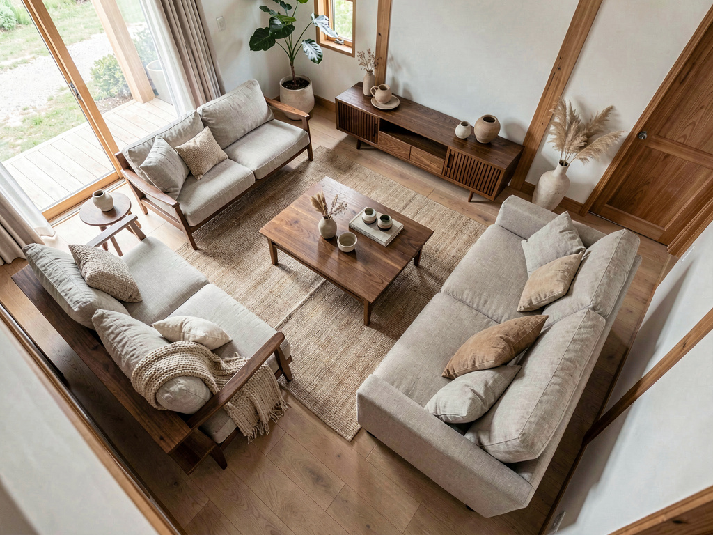 Japandi Living room alternate angle