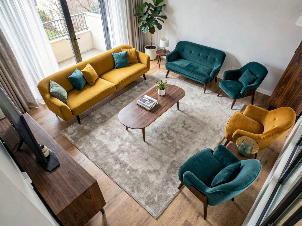 Mid-Century Modern Living room alternate angle