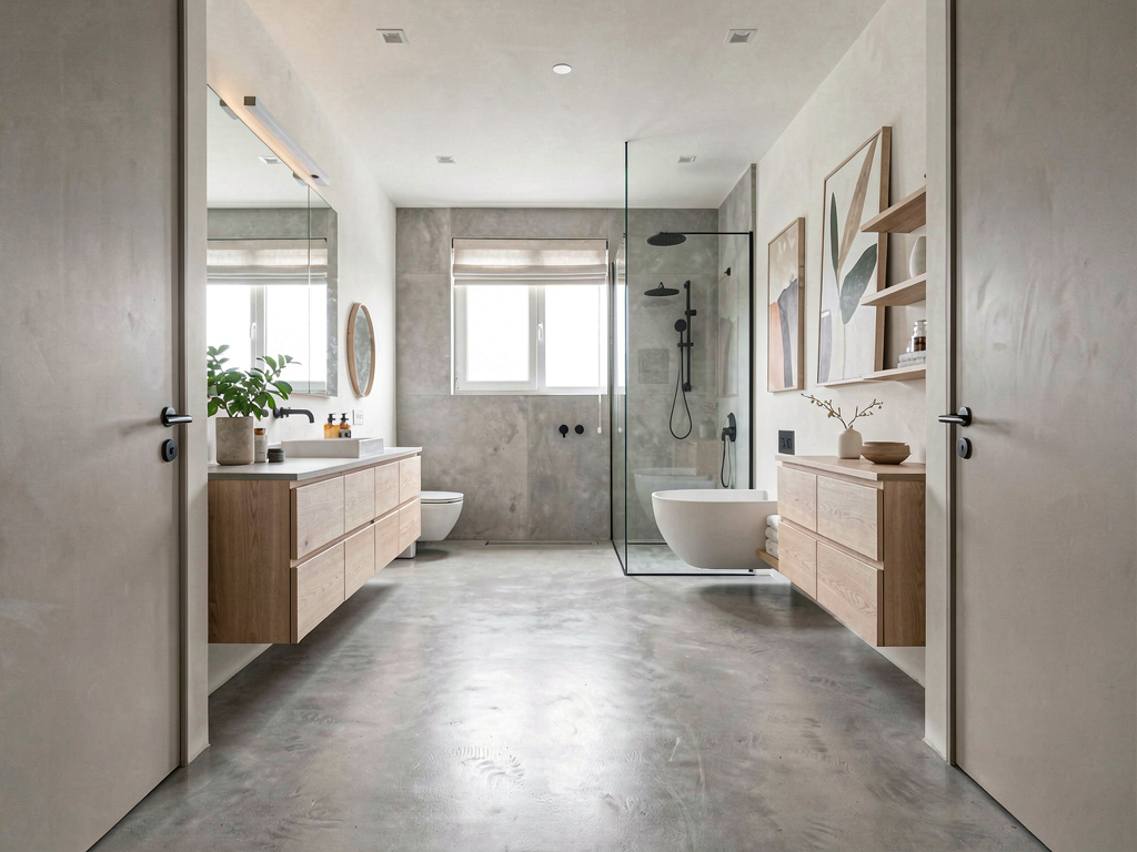 Modern Bathroom wide angle view