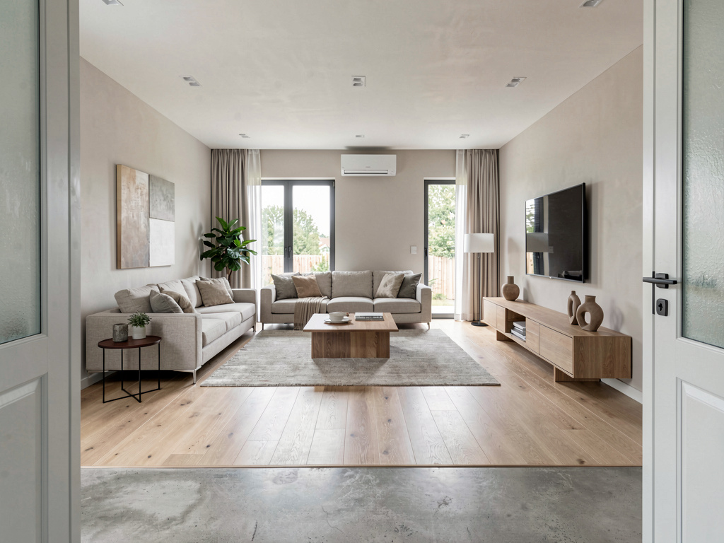 Modern Living room wide angle view