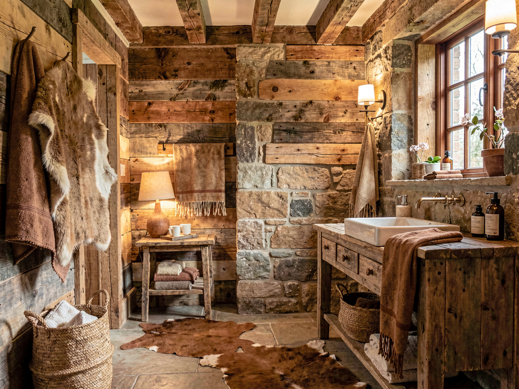 Rustic bathroom design