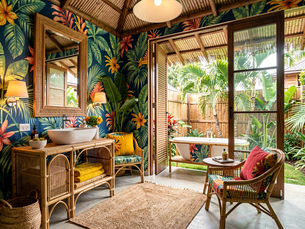 Tropical bathroom design
