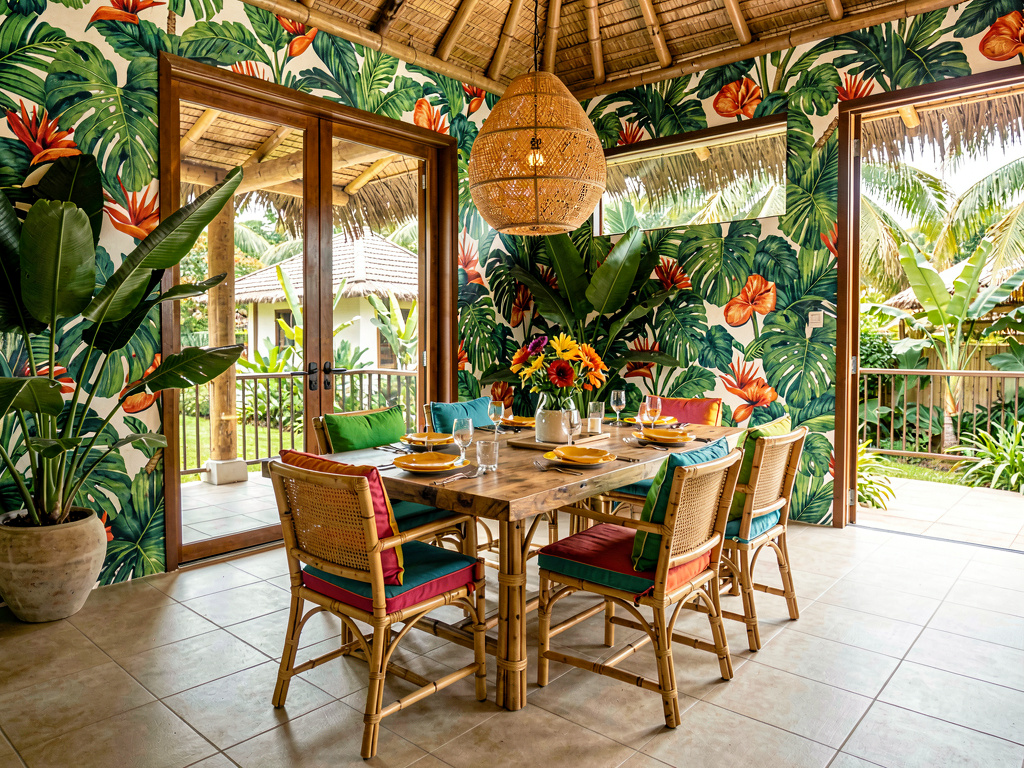 Tropical dining room design