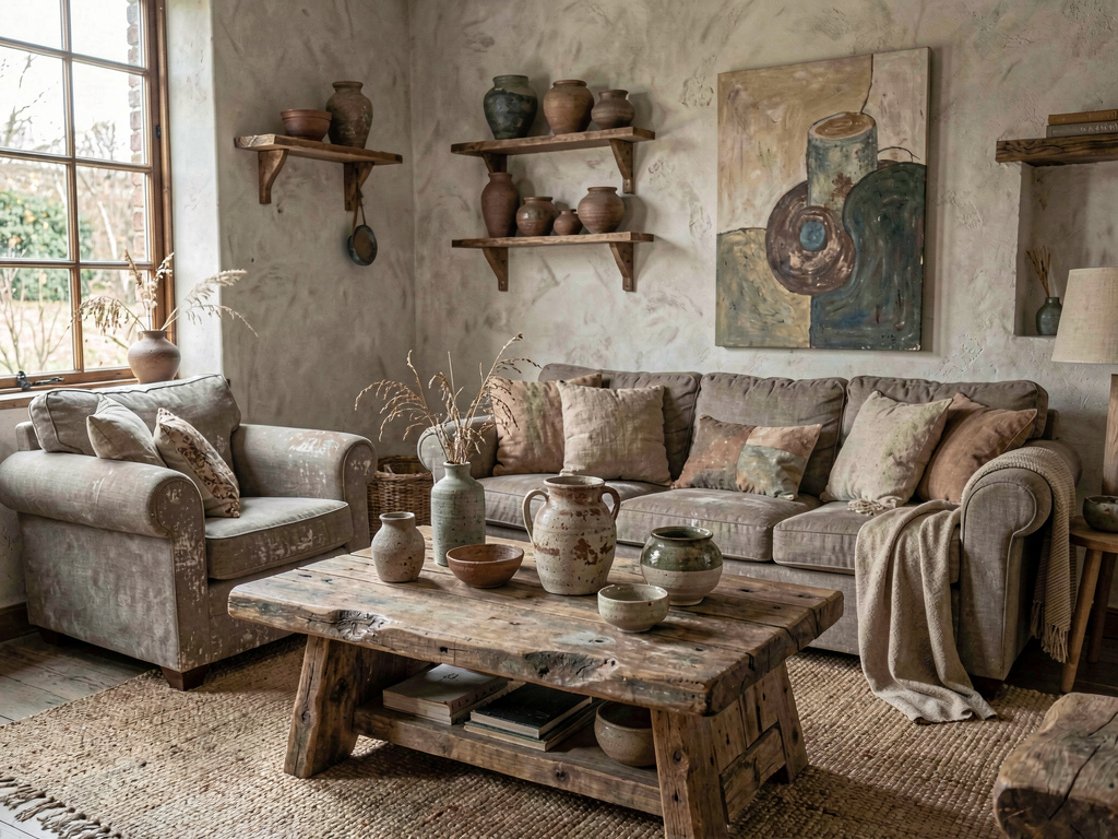 Wabi-Sabi living room design