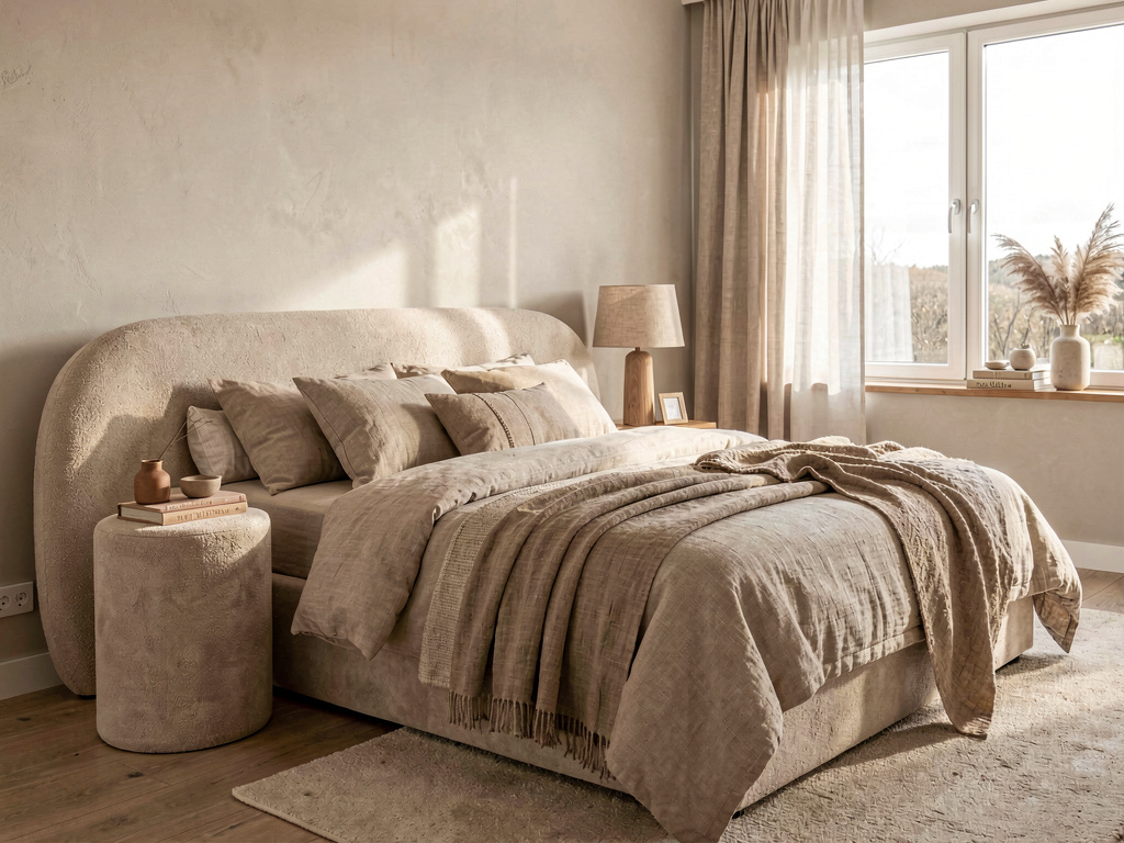 Warm Minimalist bedroom design