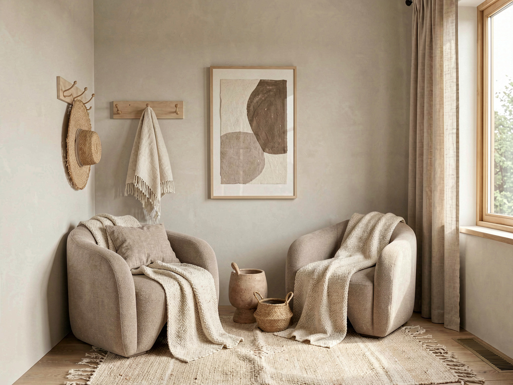 Warm Minimalist entryway design