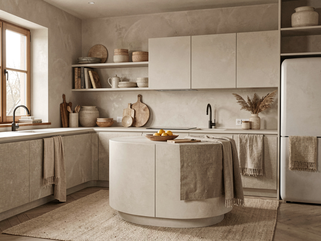 Warm Minimalist kitchen design