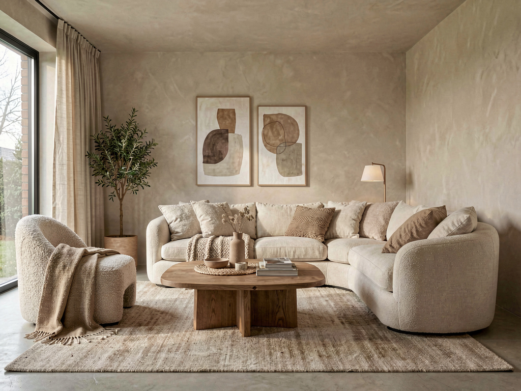 Warm Minimalist living room design